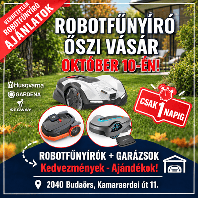 Robotfűnyíró Börze Budaörsön csak október 10-én!, 1/1 Kép
