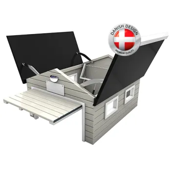 My Robot Home Plus robotfűnyíró ház garázs automata ajtóval szürke-fekete 2.Kép